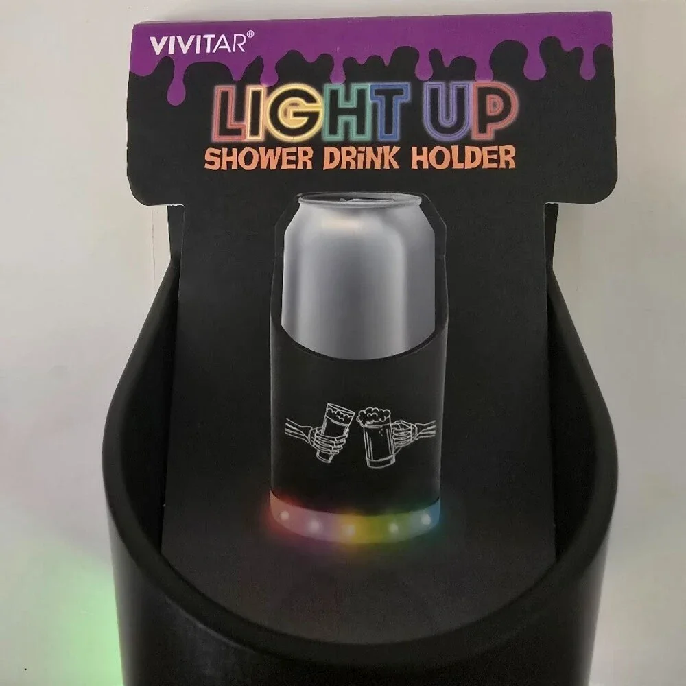 New Vivitar Light Up Shower Drink Beer Holder - Battery Included!